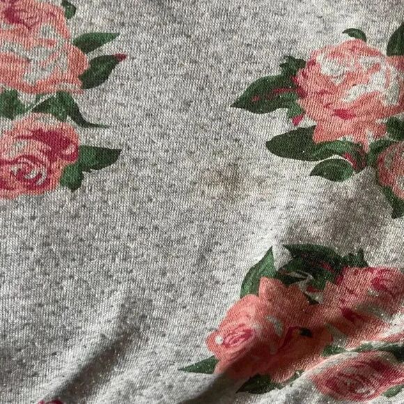 Miss Chievous Gray Pink Roses Chabby Chic Romantic SZ XL #1790 - Picture 9 of 13